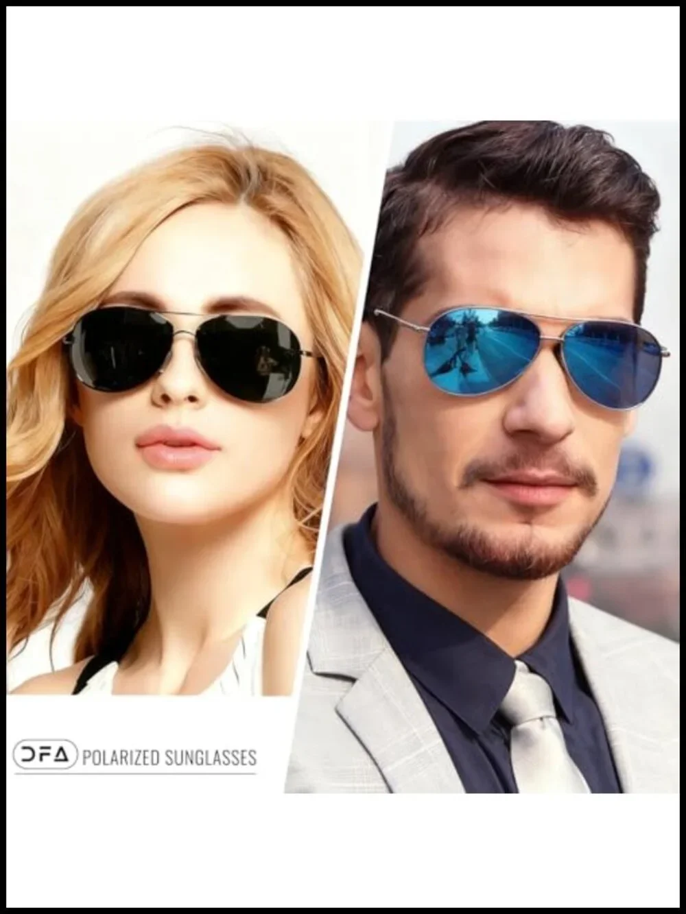 Polarized Aviator Sunglasses 100% UV Protection Metal Frame Driving Fishing Gift